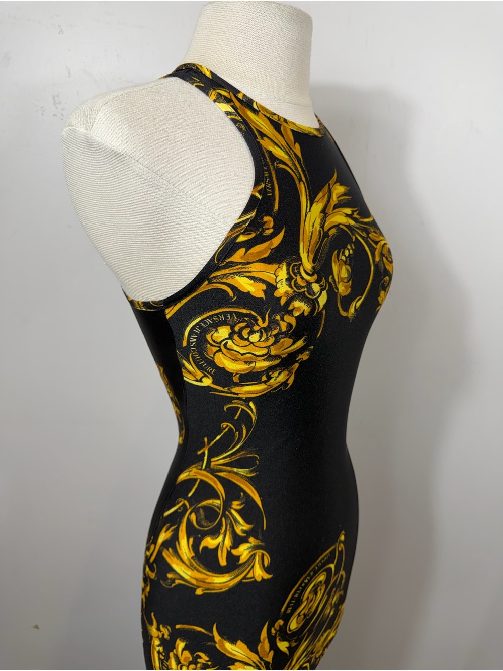 Versace Jeans Couture Baroque Print Bodycon Mini Dress Size 0 XS - Picture 10 of 14